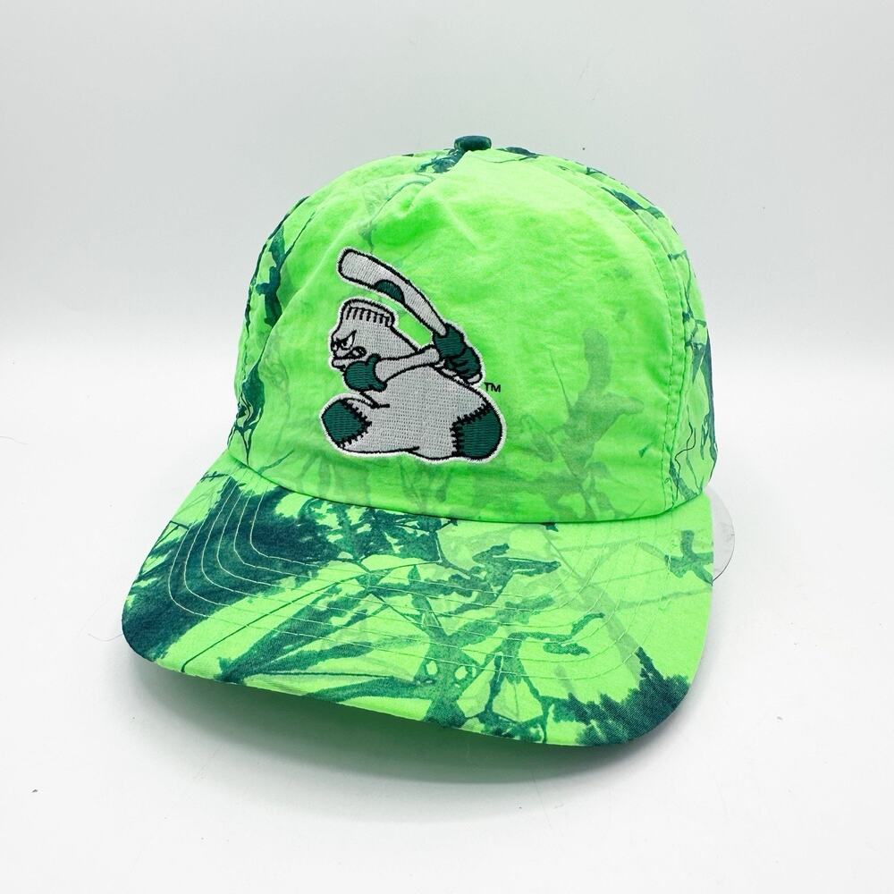 Vintage Colorado Springs Sky Sox Rolling Rock Green Nylon Tie Dye Snapback Hat